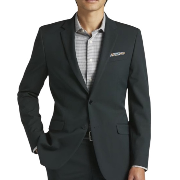EGARA Slim Fit Wool Charcoal Gray Dress Coat - 34 Short Indonesia